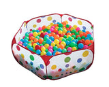 1.2m Foldable Hexagon Ball Pool Tent with Red Zippered Bag for Kids