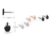 3 Pairs Middle Finger Stainless Steel Stud Earrings