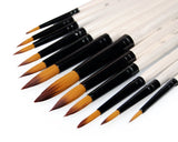 12 Pieces Pointed Round Paint Brush Set