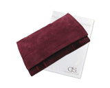 Velvet Small Jewelry Roll Bag Travel Jewelry Organizer - Burgundy