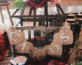 Cards Banner Heart Shaped Jute Burlap Banner