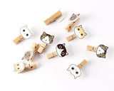 10 Pieces Cartoon Cat Photo Clip with String