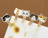 10 Pieces Cartoon Cat Photo Clip with String