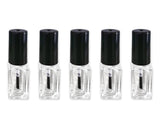 Nail Polish Bottles 5 Pieces 5 ml Empty Glass Bottles with Brush Cap