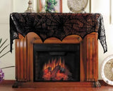 Lace Fireplace Cover with Spider Web 46cm x 244cm Mantle Scarf Cover