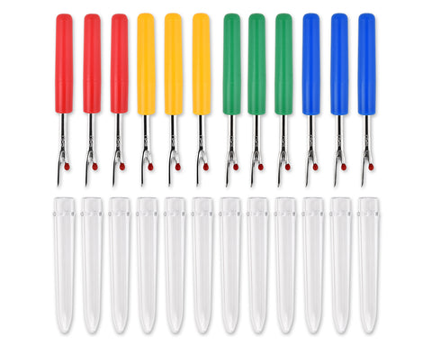 Seam Rippers with Plastic Cover 12 Pieces Small Sewing Ripper - Mixed Color