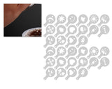 32 Pieces Cappuccino Coffee Decorating Stencils