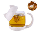 Cute Cat Tea Glass with Detachable Tea Infuser