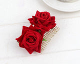 Rose Flower Hair Comb 2 Pieces Bridal Headpiece for Wedding