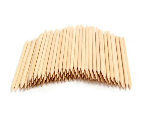 Wooden Sticks for Nails 100 Pieces 4.5 Inches Cuticle Pusher