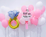 Diamond Ring Foil Balloons 4 Pieces Floating Party Balloons