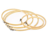 Bamboo Embroidery Hoop 5 Pieces Assorted Sizes Cross Stitch Hoop