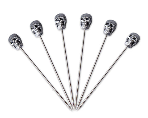 Skull Cocktail Picks 6 Pieces Stainless Steel Fruit Pick
