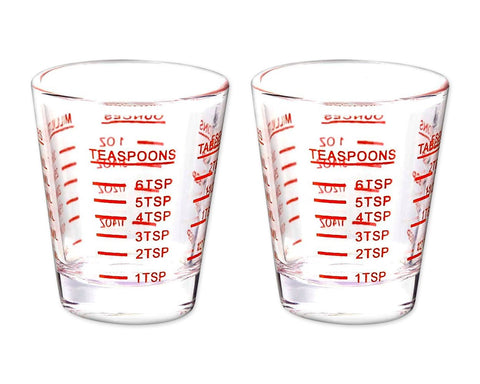 Shot Glass 2 Pieces 30ml Scaled Measuring Cups for Liquid