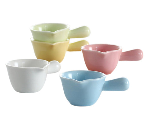 Porcelain Dipping Bowls with Handles 5 Pieces 3.38 Oz Soy Sauce Dishes