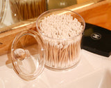 Plastic Cotton Ball and Swab Holder with Lid 2 Pieces Apothecary Jars