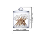 Plastic Cotton Swab Holder with Lid 2 Pieces Bathroom Apothecary Jars