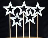 Cake Toppers 50 Pieces Star Shaped Cupcake Toppers