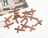 Mini Cross Charms 70 Pieces 1.6 inches x 1.2 inches Wood Cross Pendants