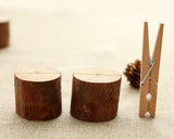 Place Card Holders 10 Pieces Wooden Table Number Holders with Kraft Place Cards