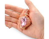 5cm Antique Perfume Bling Crystal Necklace - Pink