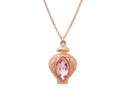 5cm Antique Perfume Bling Crystal Necklace - Pink