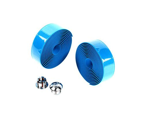 Simple Cycling Bike Handlebar Tape Wrap with 2 Bar Plug - Blue