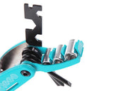 15 in 1 Multifunction Bike Cycling Mechanic Repair Tool Kit - Blue