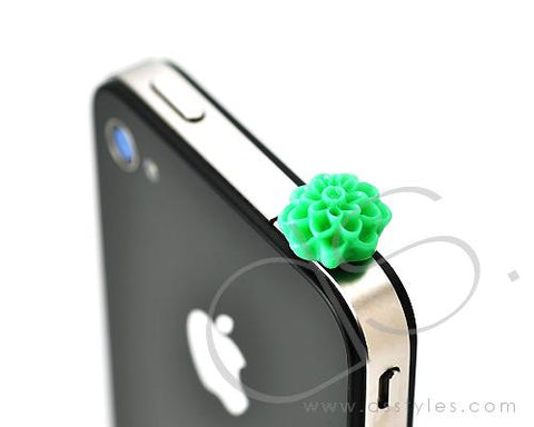 Headphone Jack Plug - Flower Green