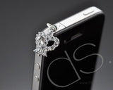 Crystal Headphone Jack Plug - Crown Silver