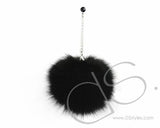 Black Fur Ball Headphone Jack Plug