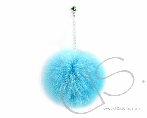 Blue Fur Ball Headphone Jack Plug