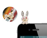 Crystal Animal Headphone Jack Plug - Rabbit