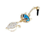 Fox Bling Crystal Headphone Jack Plug - Blue