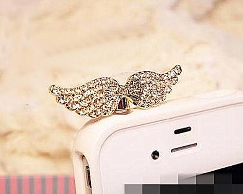 Bling Crystal Headphone Jack Plug - Wing