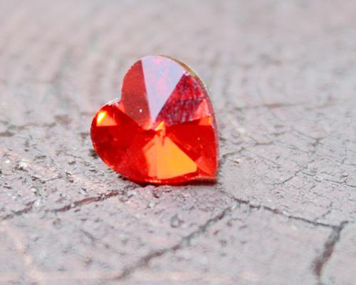 Bling Heart Crystal Headphone Jack Plug - Red
