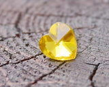 Bling Heart Crystal Headphone Jack Plug - Yellow