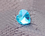 Bling Heart Crystal Headphone Jack Plug - Blue