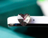 Bling Heart Crystal Headphone Jack Plug - Gray