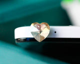 Bling Heart Crystal Headphone Jack Plug - Champagne
