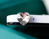 Bling Heart Crystal Headphone Jack Plug - Pink