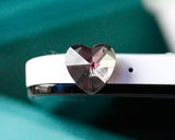 Bling Heart Crystal Headphone Jack Plug - White