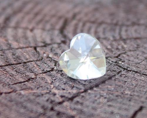 Bling Heart Crystal Headphone Jack Plug - White