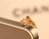 Crown Bling Crystal Headphone Jack Plug - Champagne