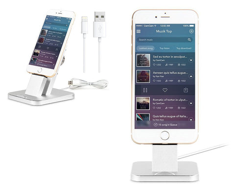 Adjustable Lightning Charging Station for iPhone 7 -  Silver
