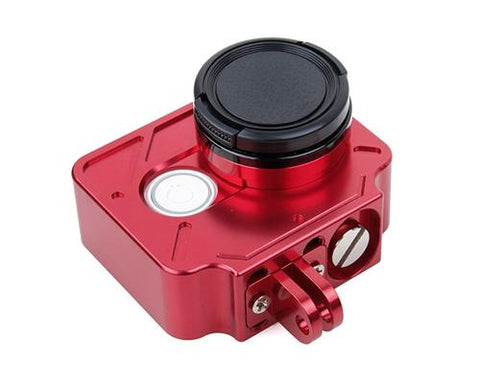 Protective Aluminum Case w/Lens Cap for Xiaomi Yi Action Camera -Red