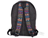 Canvas Bohemian Tribal Rucksack Backpack - Gray
