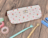 Floral Canvas Pen and Pencil Case