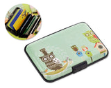 Owl Printed Business Card Case - Blue