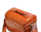 Classic DSLR Leather Shoulder Bag with Detatchable Strap - Light Brown